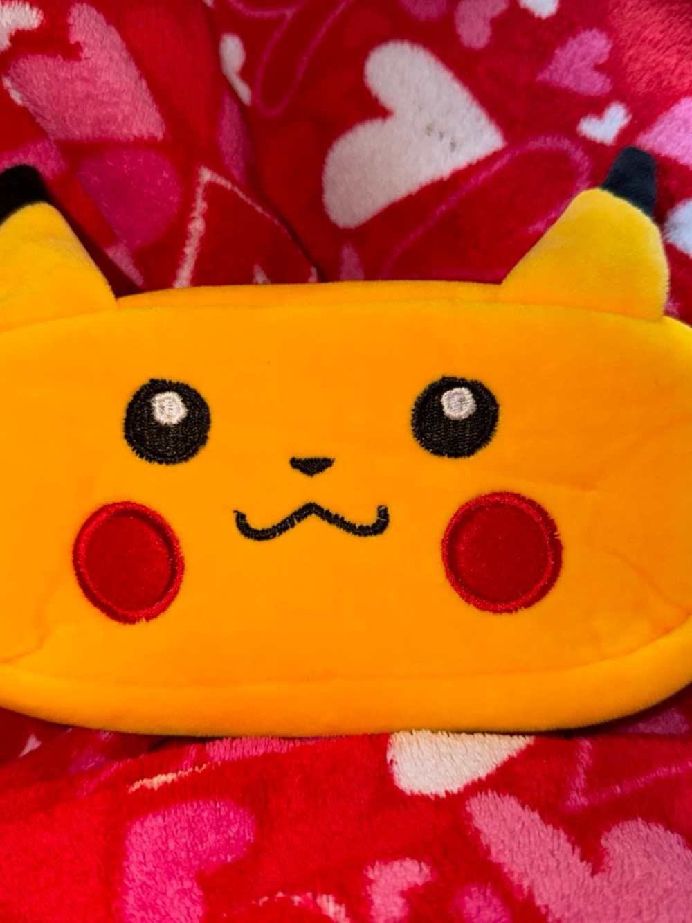 Pokemon Yellow Pikachu Plush Pencil Case with Red Cheeks
